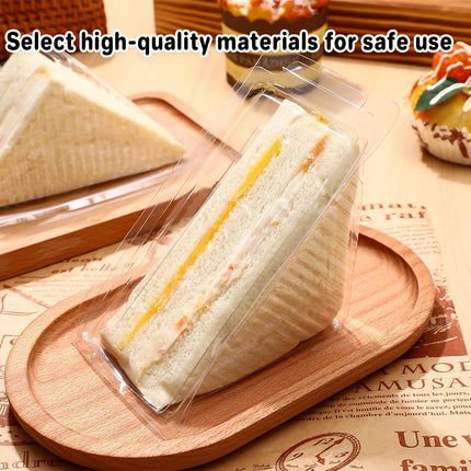 100pcs Transparent Sandwich Packaging Box Plastic Triangle for Baked Snacks