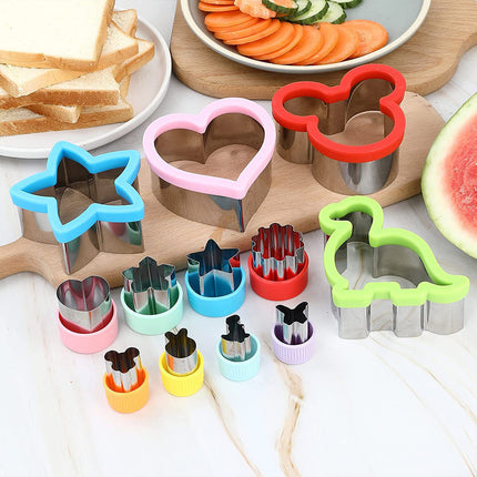 12PCS Sandwich Cutters Cartoon Cookie Molds Food Grade For Baking Decoration