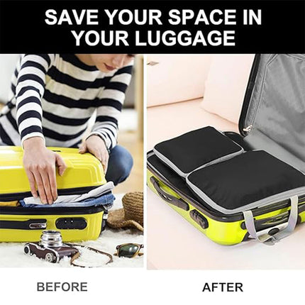 4PCS Storage Compression Bags Luggage Travel Packing Cubes Organiser Suitcases