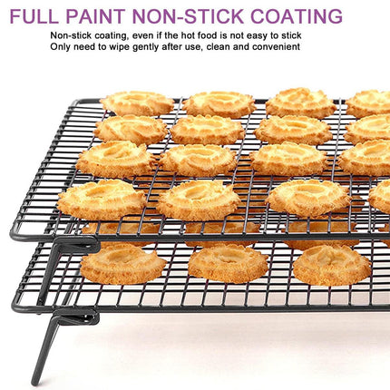 Collapsible Black Mesh Cake Cooling Rack Foldable Baking Tray for Kitchen Use