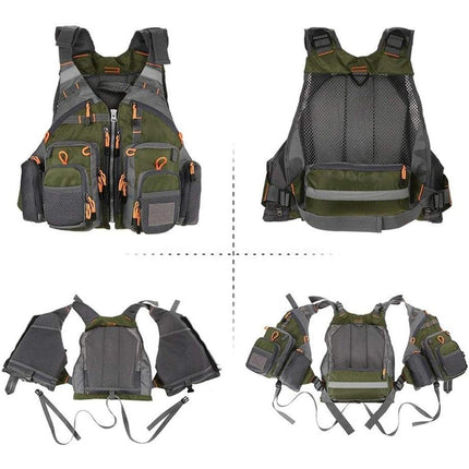 Fishing Vest with Multiple Pockets Lightweight Outdoor Floating Jacket