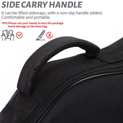 Electric Bass Guitar Bag Padded Backpack Cotton Shoulder Case Thick Protection