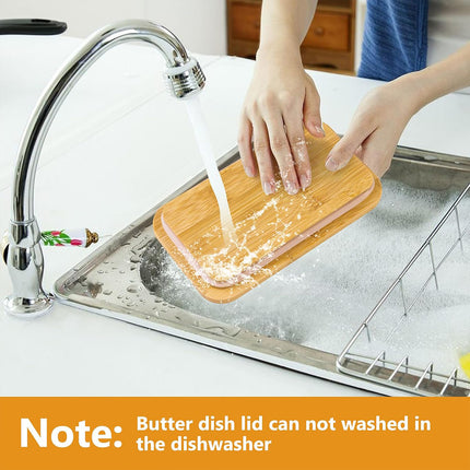 Ceramic Butter Box Basic Model Wooden Lid With Knife Refrigerator Cheese Box