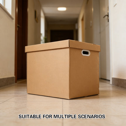 5PCS Kraft Paper Storage Box with Lid 80L Portable for Clothes Books Home Office