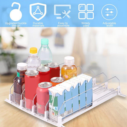 4pcs Automatic Beverage Pusher E Shape Shelf Organizer Supermarket Bottle Rack