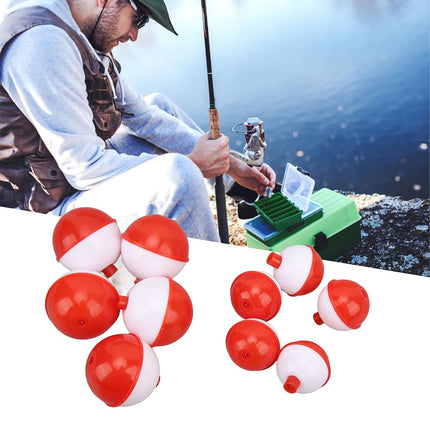 Fishing Bobbers Set 50PCS ABS Snap On Float Balls Spherical Tackle for Fishing