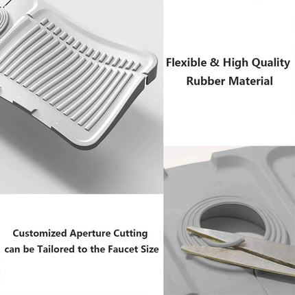 Faucet Draining Pad Narrow Sink Splash Guard Mat for Washbasin Water Catcher