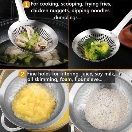 Stainless Steel Colander Spoon Kitchen Strainer Tool for Pasta Rice Vegetable