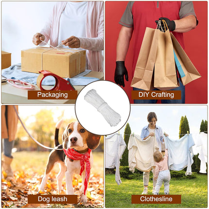 White Braided Rope Nylon Core Spun Rope Wear Resistant Binding Umbrella Rope