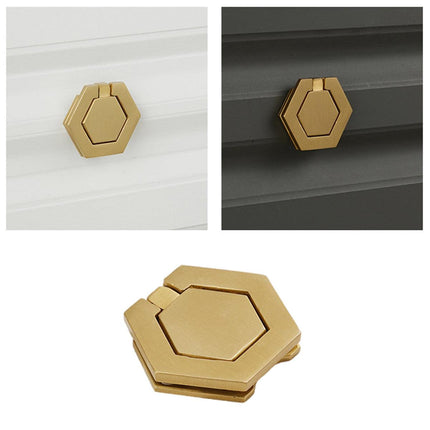 Modern Cabinet Door Handle Single Hole 6 Sided Pull Handle for Drawer Closet