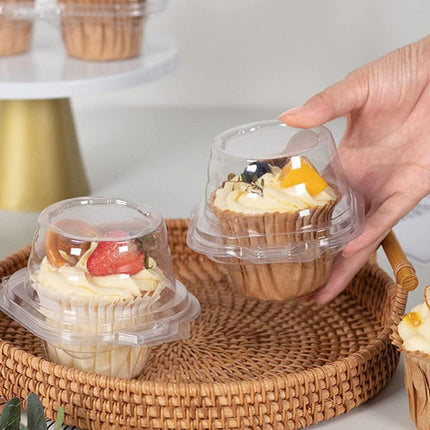 100PCS Transparent Cupcake Packaging Box Muffin Container Bakery
