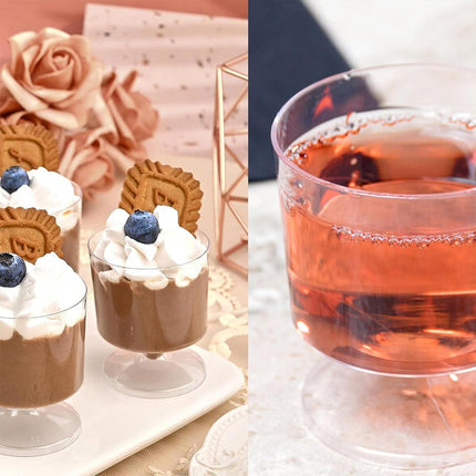 30pcs Clear Hard Plastic Mousse Cake Cup Pudding Ice Cream Dessert Serving Cups