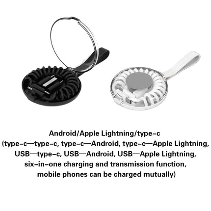 Six In One Charging Cable Spring Design Mobile Phone Fast Data Cord USB Cable