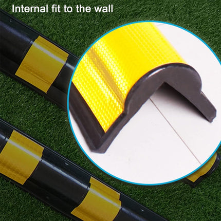 2PCS Parking Lot Corner Protector Heavy Duty Rubber Highlight Reflection Durable