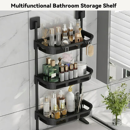 Multifunctional Bathroom Storage Rack Rustproof PP For Shampoo Soap Towel Use