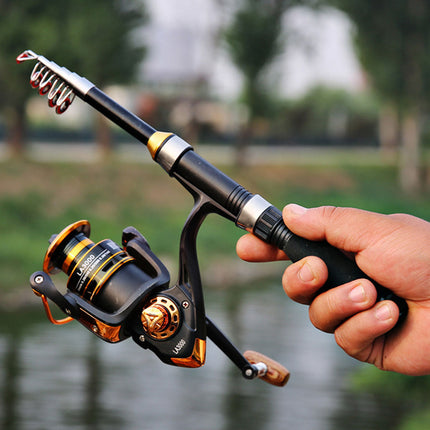 Portable Mini Fishing Rod Fishing Gear Compact Travel Rods for Outdoor Sports