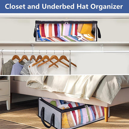 2PCS Hat Storage for Baseball Caps Organizer Holds 40 Hats Visual Storage Bag