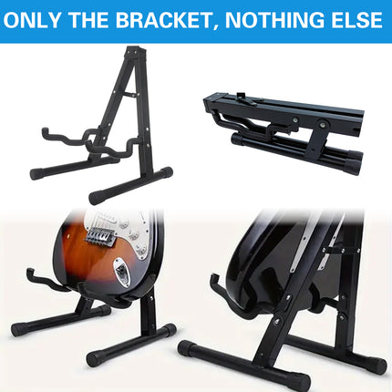 Folding Double Guitar Stand Floor Rack Electric Acoustic Bass Gig Holder Mount