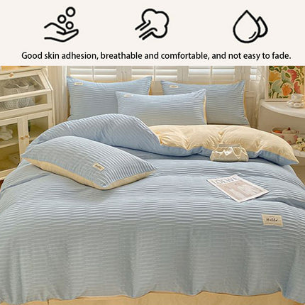 Super Soft Solid Colour Duvet Cover Simple Elegant Bedding Comforter Quilt Case