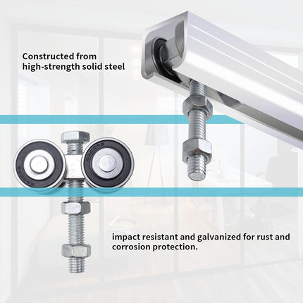 C50 Heavy Duty Sliding Door Roller Track Rail Pulley Bearing Steel Hanger Wheel