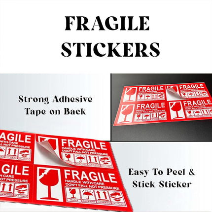 Fragile Warning Self Adhesive Sticker For Express Shipping Courier Alert Use