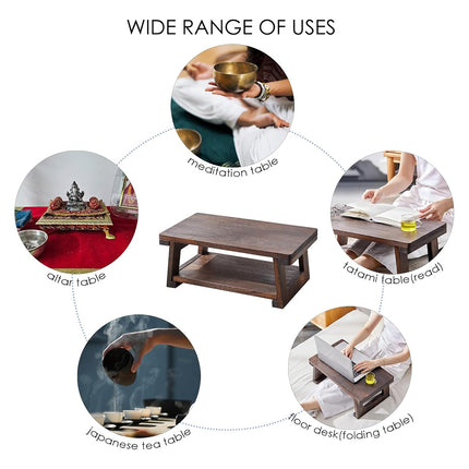 Solid Wood Tatami Foldable Low Table Japanese Style Space Saving Side Table