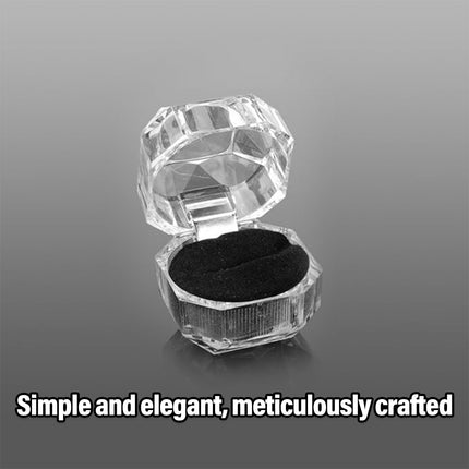 20pcs Acrylic Octagonal Jewelry Ring Earrings Box Transparent Display Cases