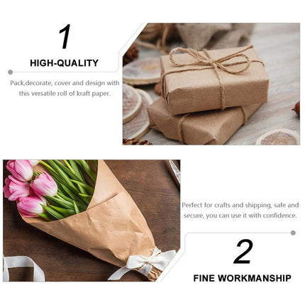 Brown Kraft Paper Rolls 5pcs Gift Wrapping Decoration Packaging Craft Sheets