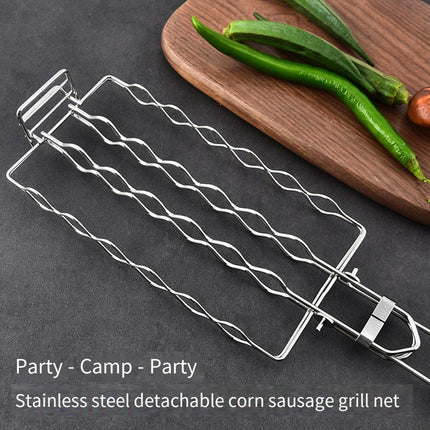 Portable Sausage Grill Net BBQ Tool Hot Dog Grill Holder Cooking Basket BBQ Rack