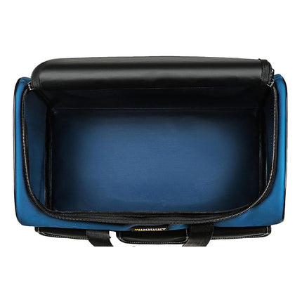 Oxford cloth tool bag top view showing large open main compartment interior - spacious storage for hand and power tools