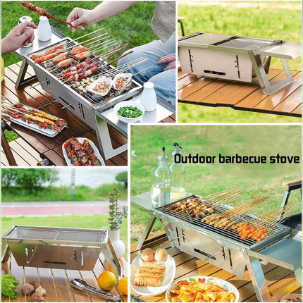 Stainless Steel Folding Barbecue Grill For Home Use Portable Folding Style