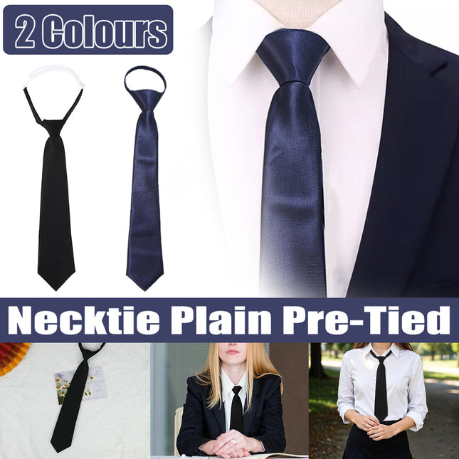 Students' Formal School Uniforms Knot-free Ties Black Plaid Jk Zipper Ties Rope Belts