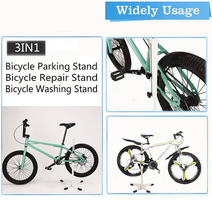 Adjustable Bicycle Floor Parking Stand White