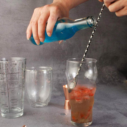 Stainless Steel Cocktail Bar Spoon Twisted Handle Mixing Stirring Muddler 27cm