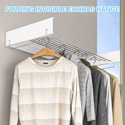 Invisible Wall Mounted Indoor Foldable Clothes Drying Rack Space Saving Home