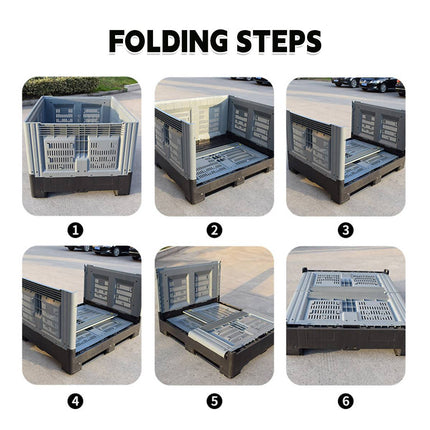 Foldable HDPE Logistics Storage Crate Stackable Forklift Pallet Box