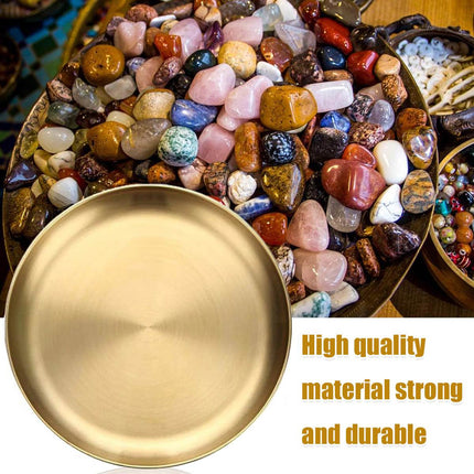 Stainless Steel Round Serving Plate Set 8 Pieces Gold 20cm Korean Dish Tray