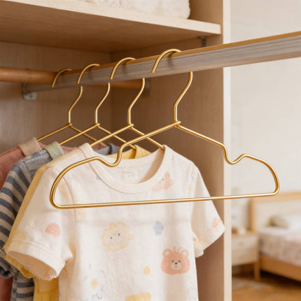 Gold Aluminum Small Clothes Hangers 30 Pack Compact