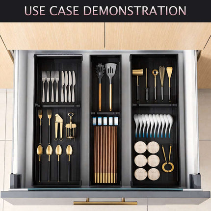 Under Cabinet Drawer Organizer Bin Silverware Utensil Holder Storage Container