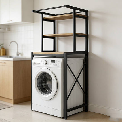 Over Washing Machine 3 Tier Storage Rack White or Black