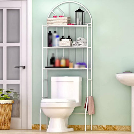 Over Toilet 3 Tier Bathroom Floor Storage Shelf White