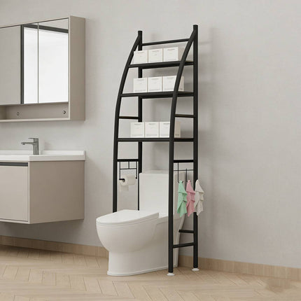 Over Toilet 4 Tier Bathroom Storage Rack White or Black