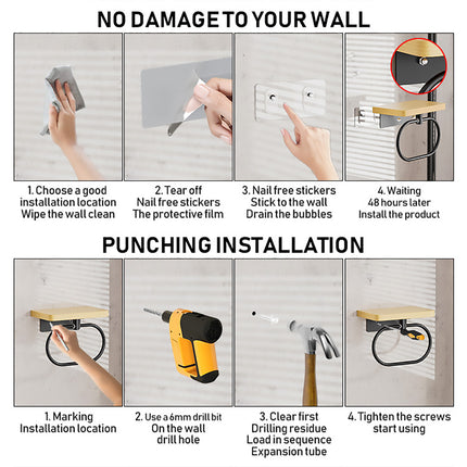 Towel Rack for Bathroom Shower Wall Mounted Rustproof Space Saving Durable