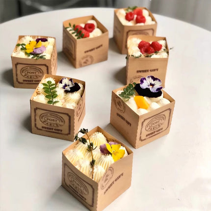 Cupcake Box Set 100pcs Kraft Paper Baking Mousse Cup Holders for Party Dessert
