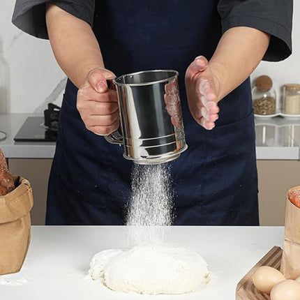 Stainless Steel Handheld Flour Sieve Home Filter Mesh Sieve Baking Tool Durable