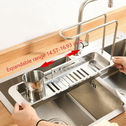Retractable Kitchen Sink Draining Rack Water Filter Basket Storage Shelf Home