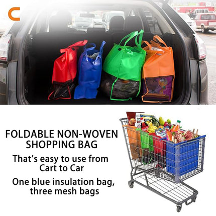 Shopping Tote Bag Set Reusable 4pcs Foldable Nonwoven Large Capacity  Carrier