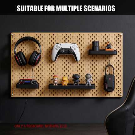 Wall Mounted Pegboard Storage Rack No Drill Organizer Tool Shelf Home Office