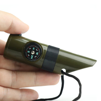 2PCS Outdoor 7 in 1 Multifunctional Emergency Whistle for Camping Hiking Use