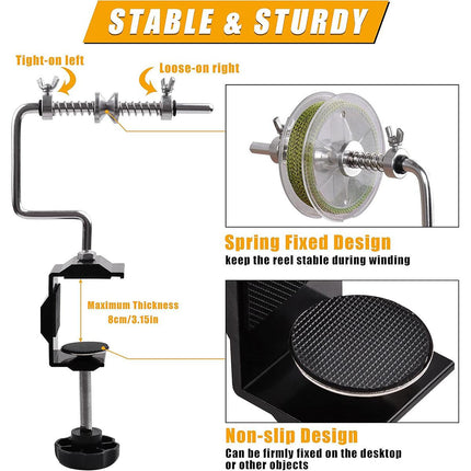 Fishing Line Winder Spooler Reel Spooling Station Portable Tackle Tool System